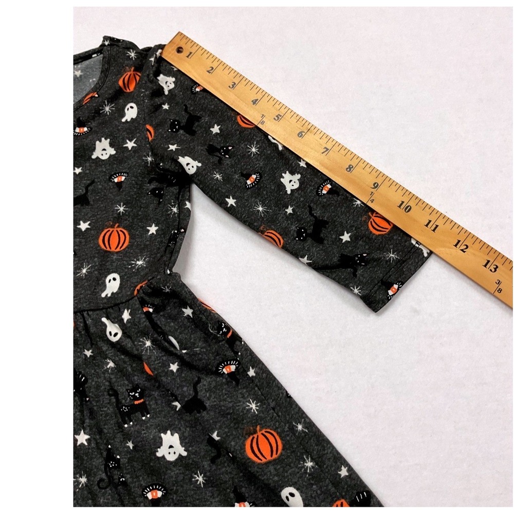 Emma & Elsa Girls Halloween Dress Grey Pumpkin Ghost Cat Size 5 SK-GKD3035H-173 - Picture 5 of 7